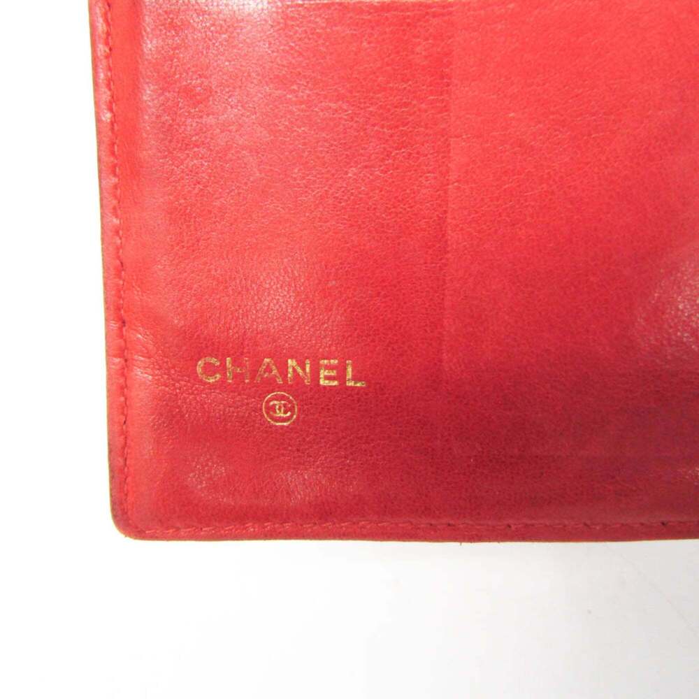 CHANEL Red Lambskin Leather Logo Wallet - Picture 15 of 16